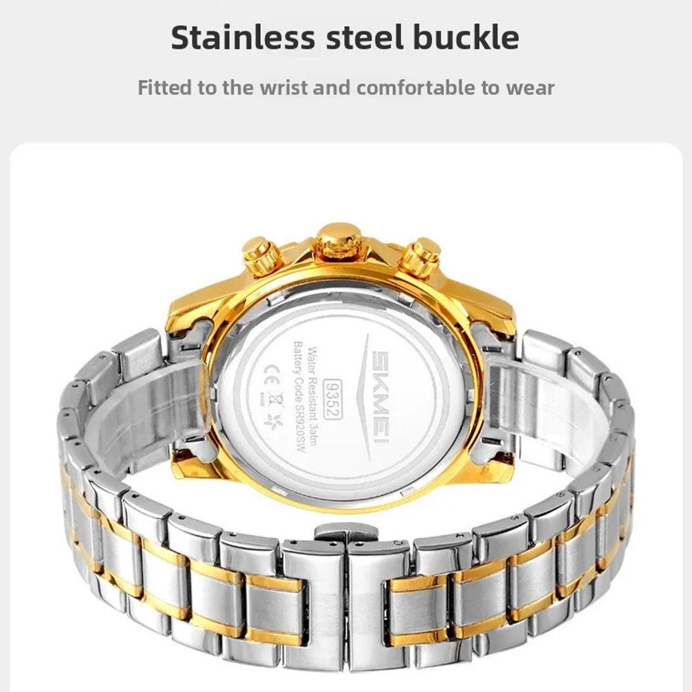 Роскошные золотые часы для мужчин, модные водонепроницаемые мужские наручные часы с фазами Луны, кварцевые мужские часы Relogio Masculino