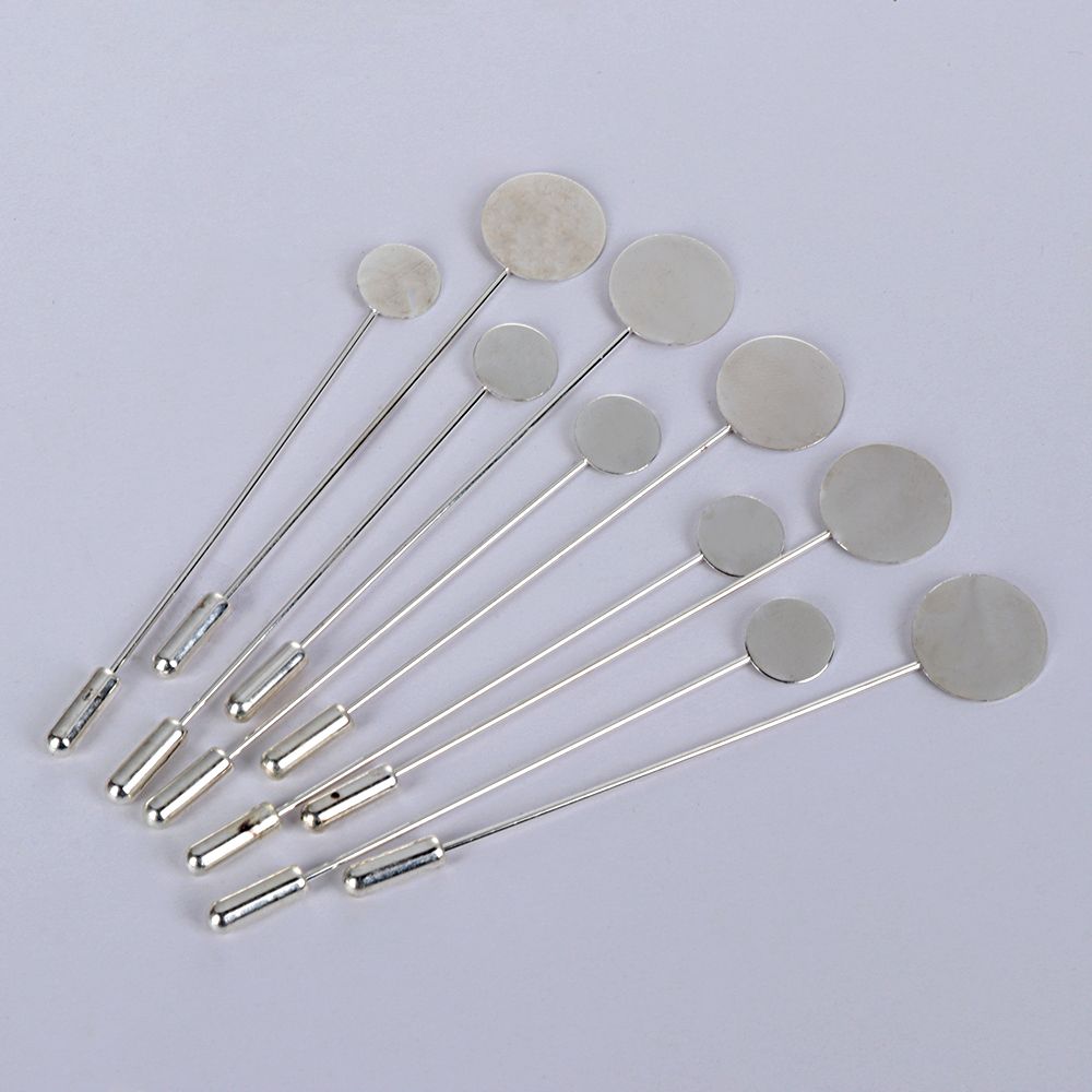 10pcs/set New Jewelry Making Diy Craft Pin Cabochon Tray Cameo Brooches Accessories