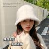Face Rabbit Fur Bucket Hat Women Winter Warm Bucket Hat Plush Autumn and Winter Basin Hat Light Luxury Hat Women