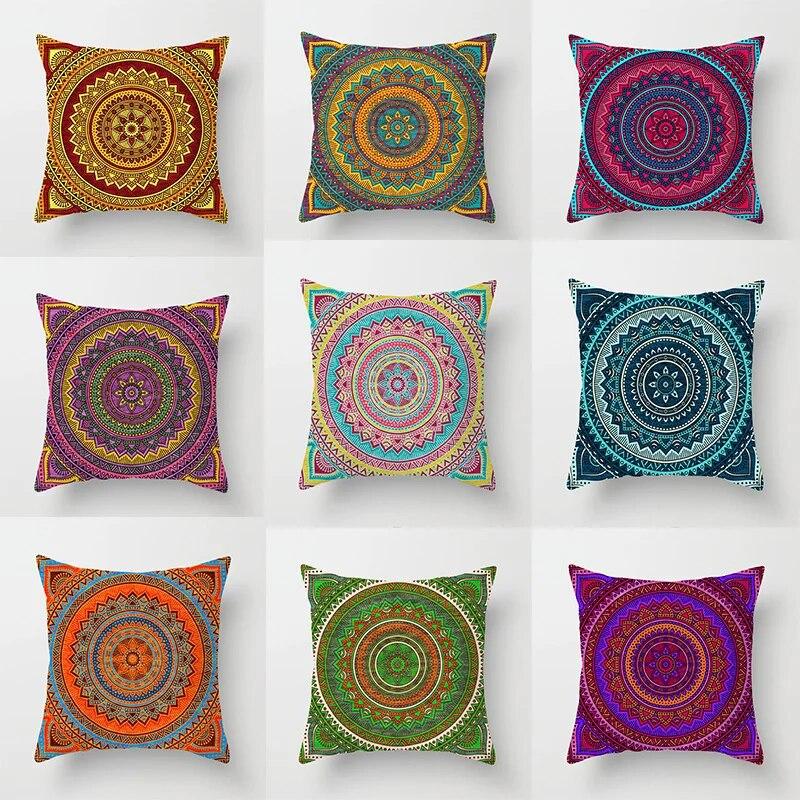 Multi-Printing Sofa Pillow Covers Bedroom Home Decor Car Office  Mandala Pattern Cushion