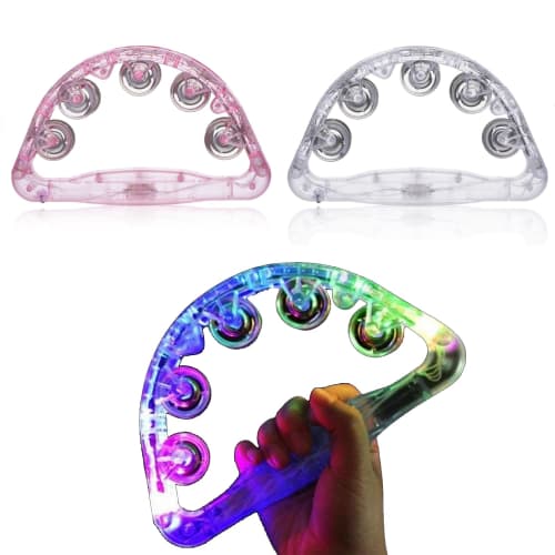 Set of 2 LED Tambourines, Perfect for Karaoke Events, Energizing with Flashing Lights, Flashing Instruments, Tambourines, Musical Instruments, Bells,