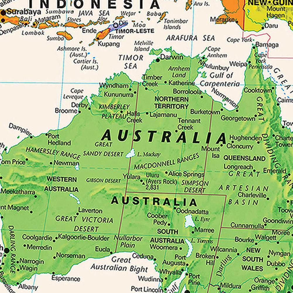 Карта мира - страны с городами, карта мира без рамы, настенный декор для гостиной, спальни, дома, офиса, современное искусство, инструмент для путешествий