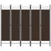 VidaXL Room Divider 5 Panels Brown 200x180 Cm