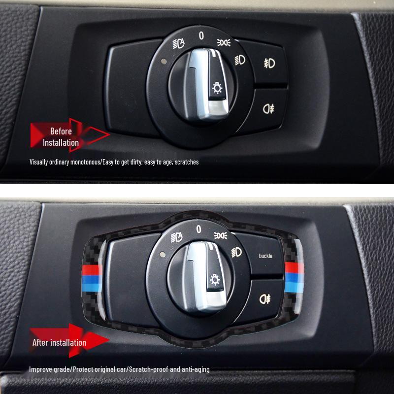 BMW 3 Series E90/E92 Carbon Fiber Headlight Switch Decorative Sticker