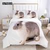 Rabbit Comforter Duvet Cover Set Lovely Little Rabbit Decor Bedding Set for Kid Girl Polyester Animal Theme King Comforter Cover