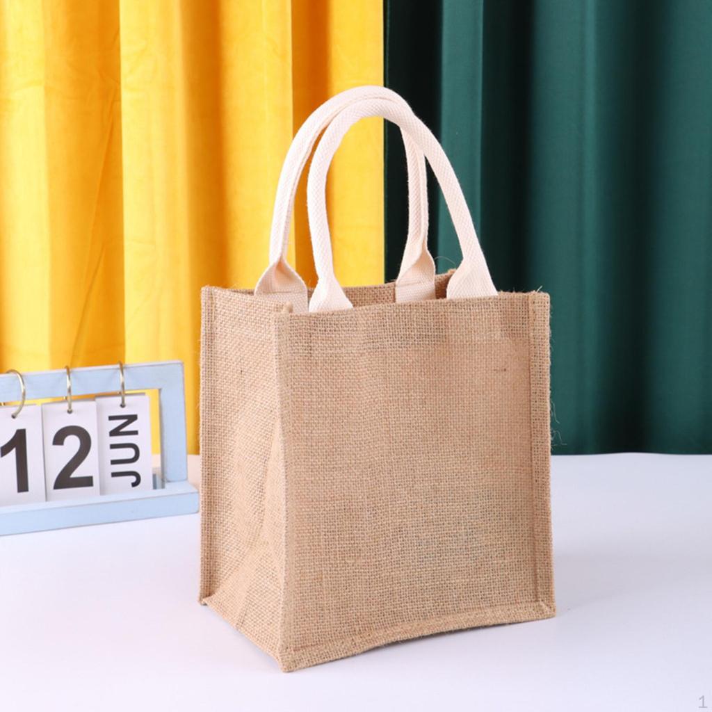 Сумка-тоут из мешковины, холст, подарочные сувениры с открытым верхом, многоразовая продуктовая покупка для DIY, художественных промыслов