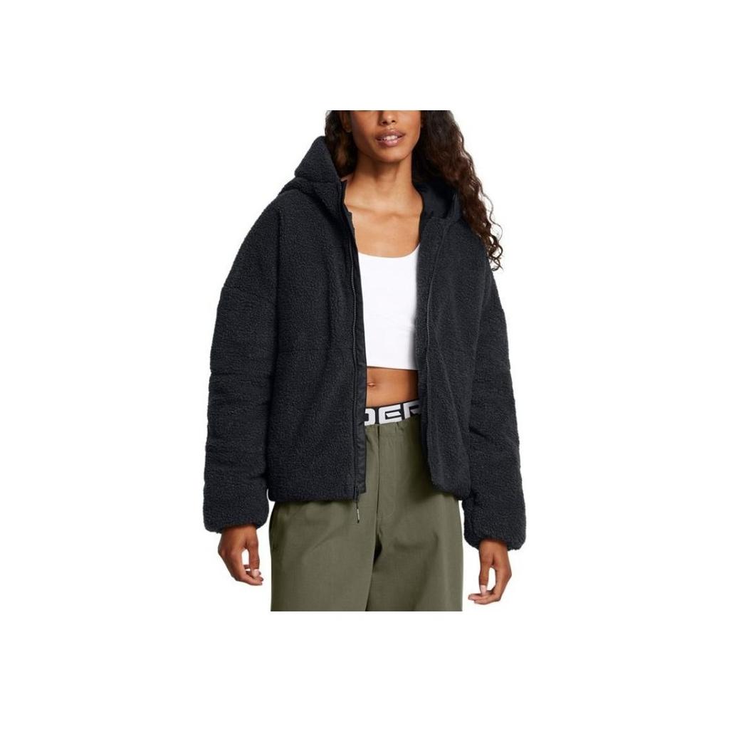 Under Armour Mission UA Training Long Sleeve Fleece Jacket Women Jacket Black 1385859-001