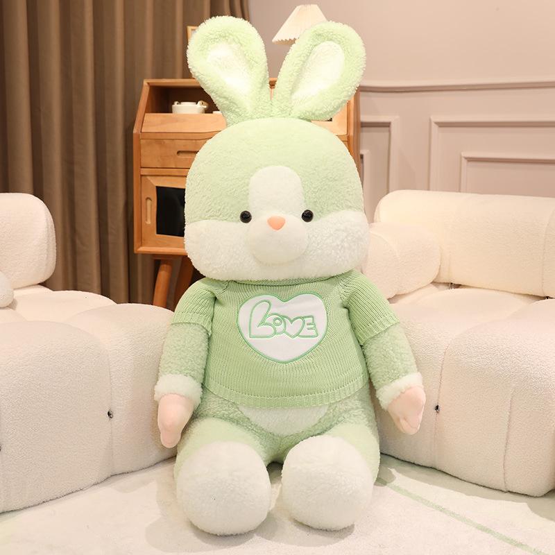 Large Sweater Rabbit Doll Plush Toy Clothing Big Rabbit Doll Girls Soothing Ragdoll Birthday Gift