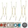 1 Set Metal Plate Spring Hanger with Wall Mount Hook Clear Protector Invisible W-shape Adjustable Round Rectangle Square Ceramic Decorative