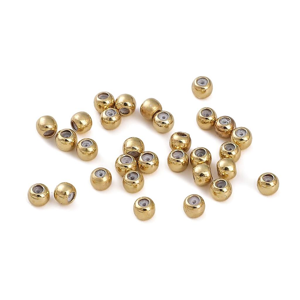 2Pcs Copper Flat Round Silicone Beads For DIY Jewelry Making Craft Accessories