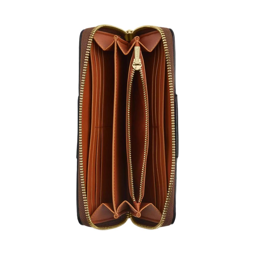 New COACH Coated Canvas Wallet Trumpets Women's Tan & Black CW947-IMQRX