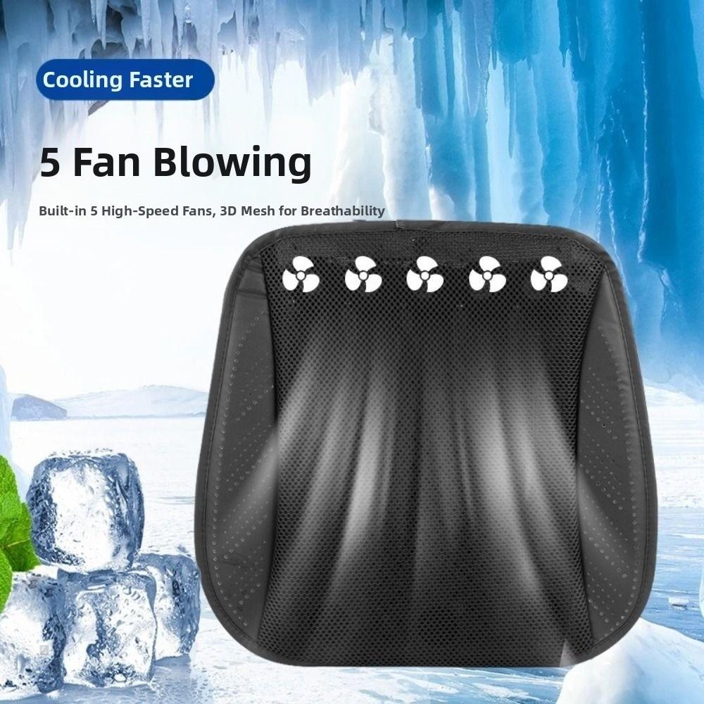 with 8/5 USB Fans Car Ice Silk Seat Cushion Fast Blowing Car Seat Cooling Pad Office Chairs