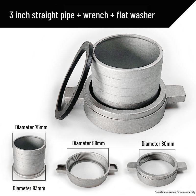 Бензиновый двигатель Водяной насос Полный набор аксессуаров: Самовсасывающий насос с алюминиевым соединителем 2/3/4 дюйма, прямым патрубком и плоской шайбой.