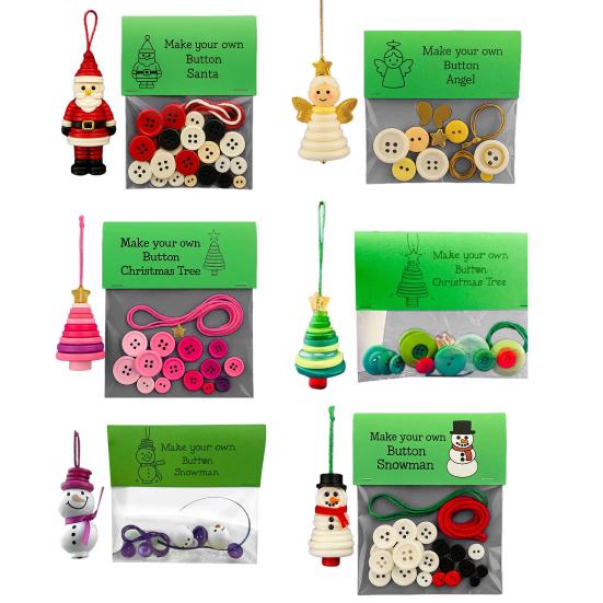 Сделай сам Рождественское украшение из пуговиц Пуговичный снеговик Набор для украшения рождественской елки