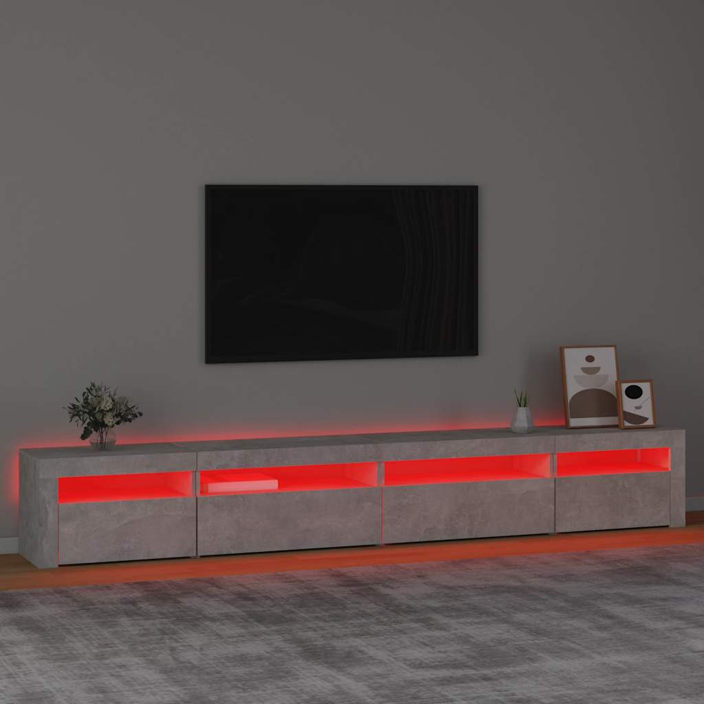 Vidaxl Szafka Pod Tv Z Oświetleniem Led, Szarość Betonu, 270X35X40 Cm