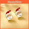 Рождественские серьги из сплава в современном стиле с оленями и Сантой, стильные геометрические украшения