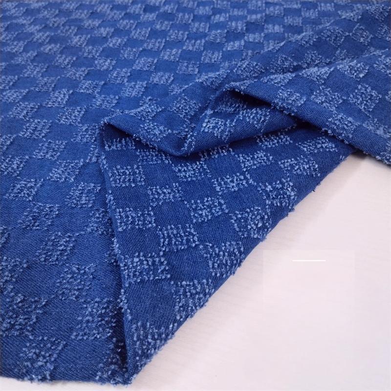 Washed Pure Cotton Denim Jacquard Fabric Vintage Crochet for Diy Sewing Jacket Shirt Dress Clothing Design Fabrics Cloth