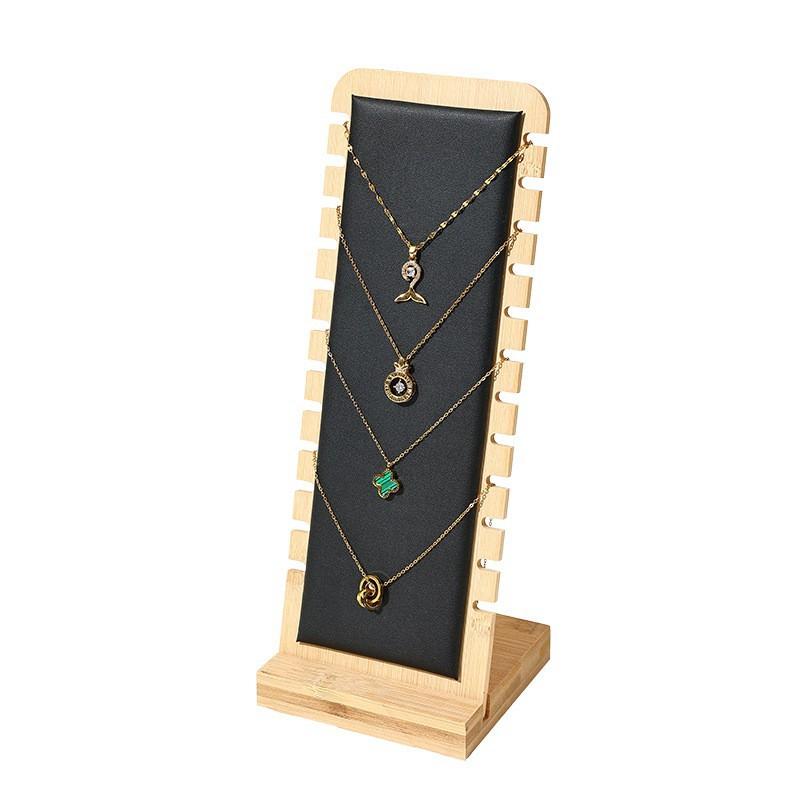 Bamboo and wood removable necklace display stand collarbone chain jewelry hanger necklace display shooting live stream prop shelf