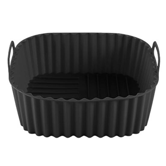 Silicone Air Fryer Basket Tray Square Reusable Silicone Pot for 7QT Air Fryer BPA-Free Steamer Oven Liner Easy Clean Air Fryer Accessory with Handles