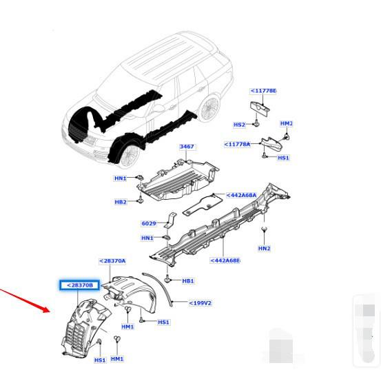 Front Inner Fender Liner for 2014 Land Rover Range Rover Sport (LR116780/LR116779)