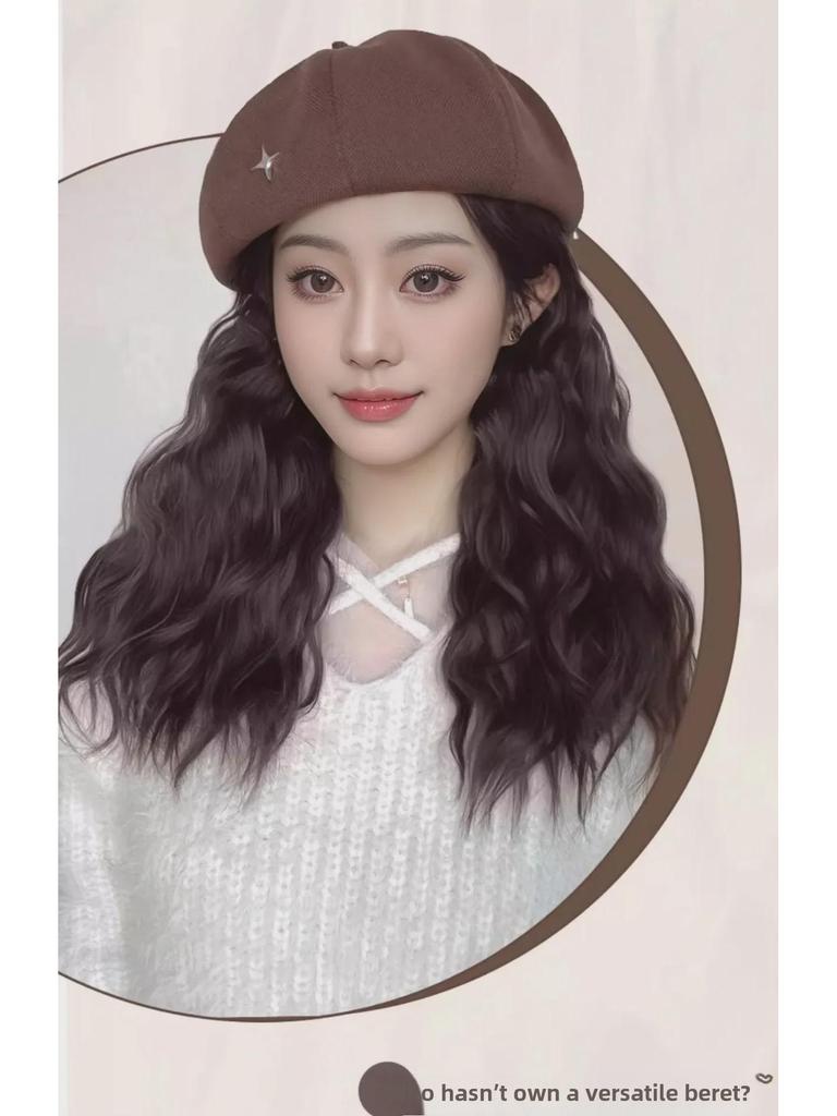 Универсальный парик-берет для женщин: Стильный длинный вьющийся и прямой парик со съемной шапочкой