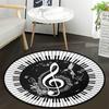 Черная Музыкальная Лента Круглый Коврик Гостиная Спальня Кухня Балкон Ковры Домашний Ковер Украшение Дома Подарки Круглые Ретро Ковры