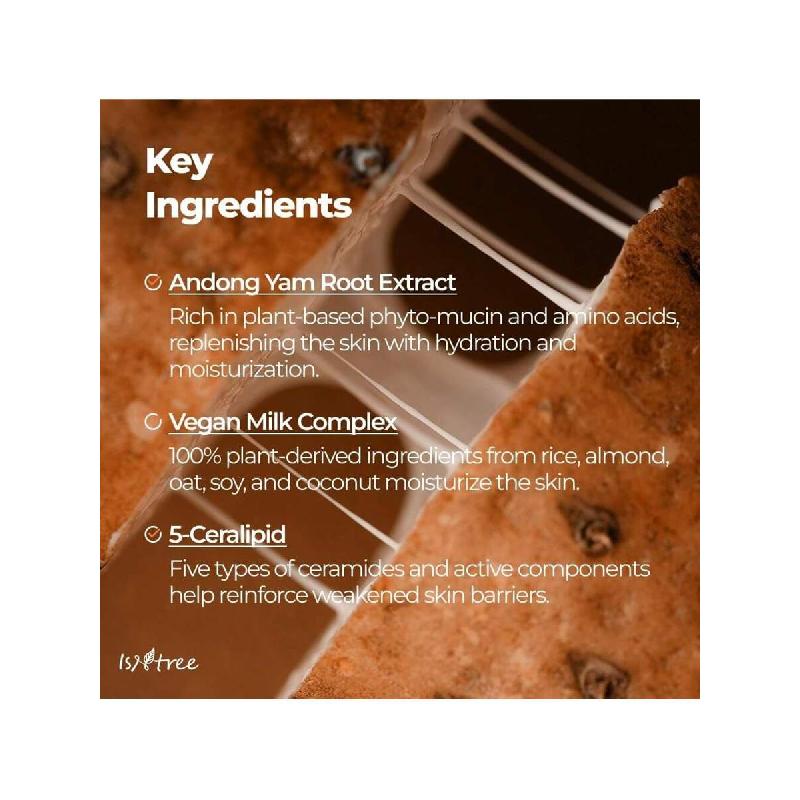 Isntree Крем для лица с веганским молоком из корня ямса 80 мл | Питательный увлажняющий крем | Веганский молочный увлажняющий крем | Корейский уход за кожей