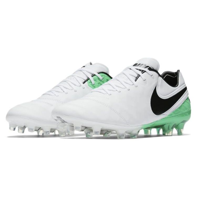 Nike Tiempo Legend 6 FG Men Cleats White Black-Electro-Green 819177-103