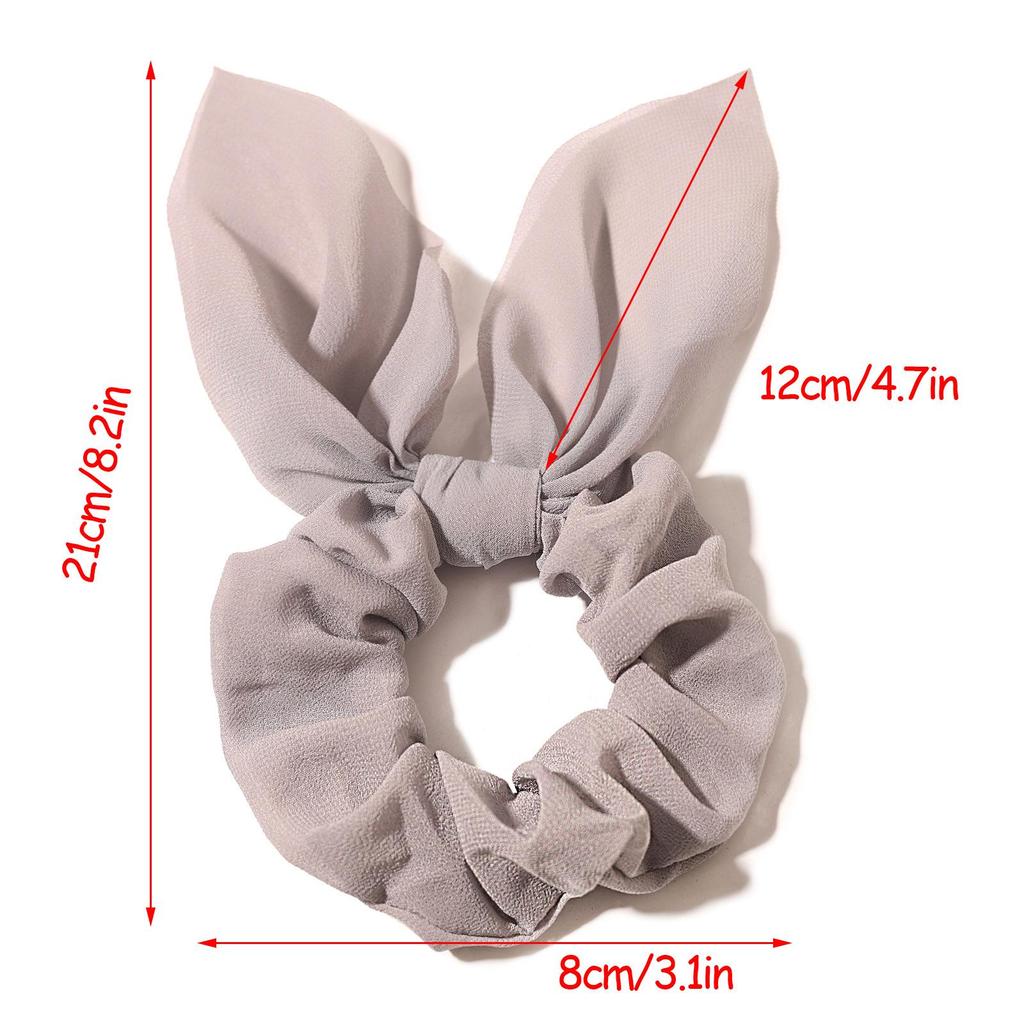 Шифоновая резинка для волос с бантом и кроличьими ушками - Универсальный аксессуар для волос конфетного цвета для девочек