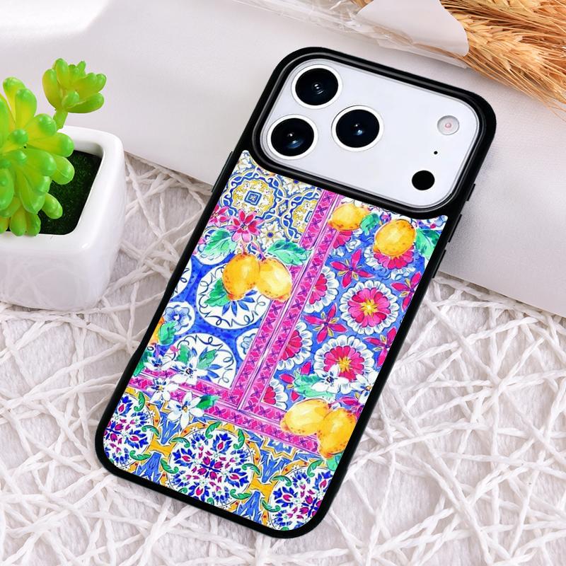 Средиземноморская лимонная противоударная чехол-накладка для iPhone 17 Air 16e 15 11 12 14 13 Pro Max