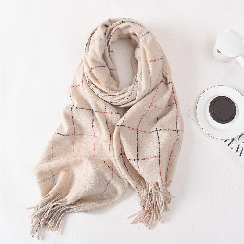 Шарф женский зимний 2025 новый универсальный двусторонний имитация кашемира высококачественный многоцветный на выбор шаль