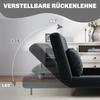 Sofa Bed, Guest Bed, 3-Way Adjustable Backrest, Corduroy Look, up to 120 kg, 141 x 90 x 81 cm, Dark Grey