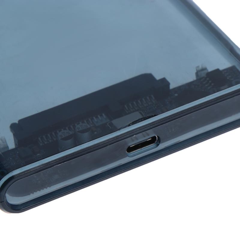 Внешний корпус для 2,5-дюймовых накопителей USB Type C, SATA на USB 5 Гбит/с, прозрачный корпус для HDD/SSD, поддержка для ПК и ноутбуков