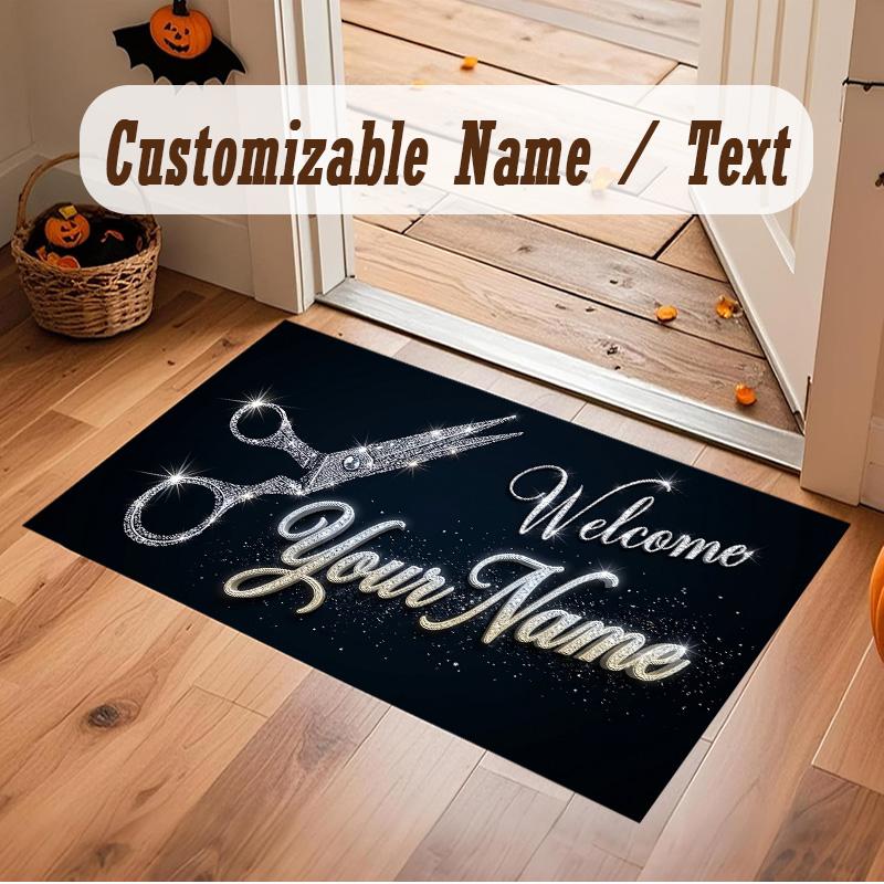 Other Similar Designs Theme Soft Crystal Velvet Rug Custom Name & Text Print Non Slip Floor Rug for Bedroom Living Room