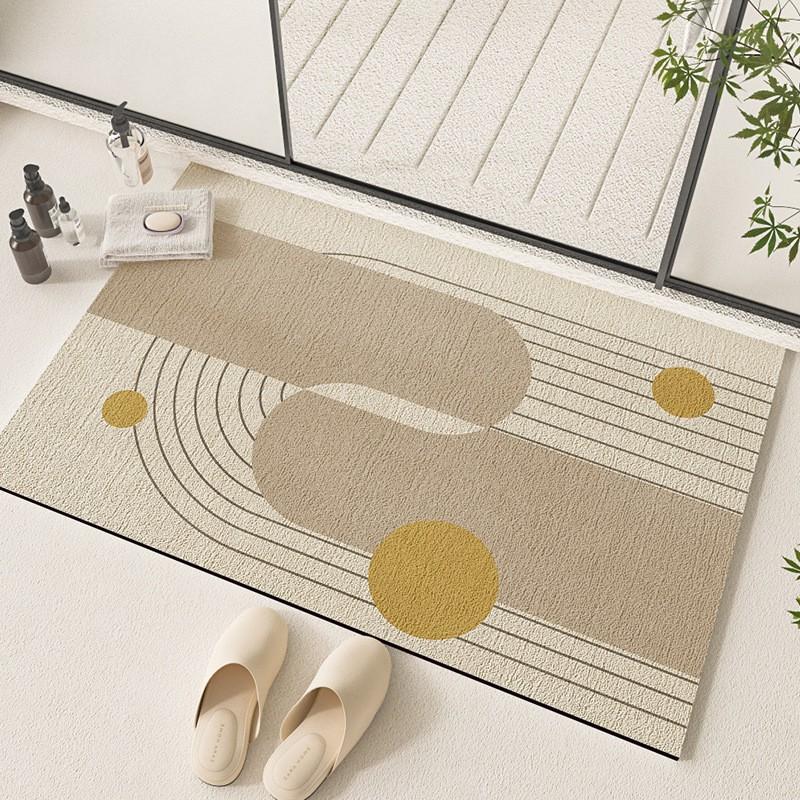 Silica Diatomite Bath Mat Absorbent Fast Drying Non Slip Floor Rug Bathroom Entrance Modern Minimalist