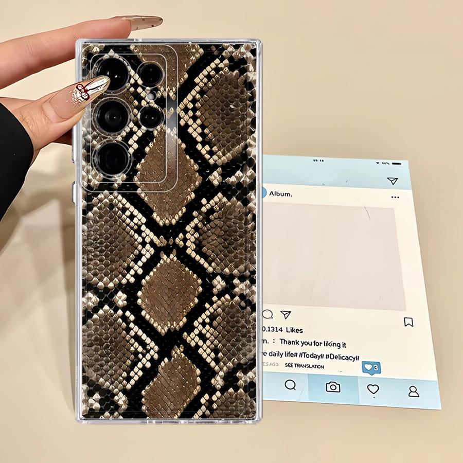 Чехол-накладка с узором под змею для Samsung Galaxy S26 S24 S25 Edge S21 S22 FE S23 Ultra Note 20 Ultra 10 S20 Plus