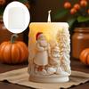 Santa Claus Relief Cylinder Candle Silicone Mold Snowman Christmas Tree Mold Girl Cosplay Santa Claus Gypsum Mold Christmas Gift
