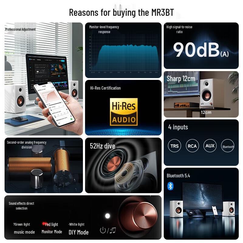 Edifier MR3BT Wireless Bluetooth Active Monitor Speaker