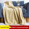 Houndstooth Fringe Woolen Sofa Blanket - Small Knitted Summer Blanket
