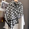 Winter Cashmere Scarf Women Luxury Geometric Print Shawl Wrap Pareo Elegant Poncho Femal Thick Warm Blanket Echarpe Pashmina