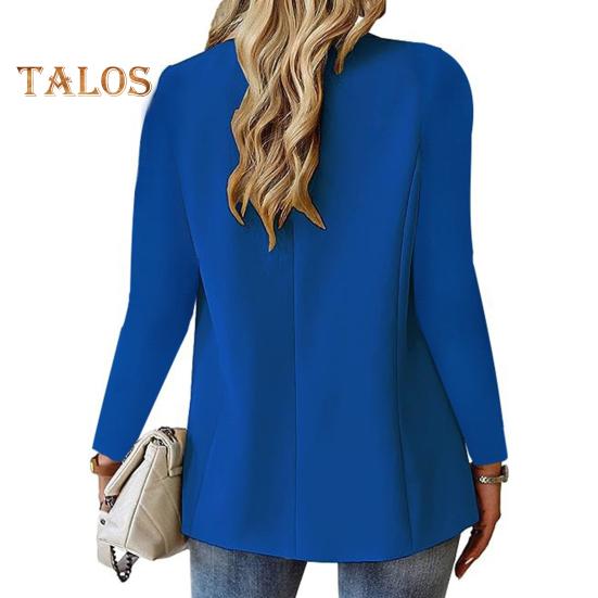 Женский пиджак, облегающий, с длинными рукавами, пригородный костюм, пальто, однотонный пиджак на одной пуговице для офиса, повседневной носки, вечеринки