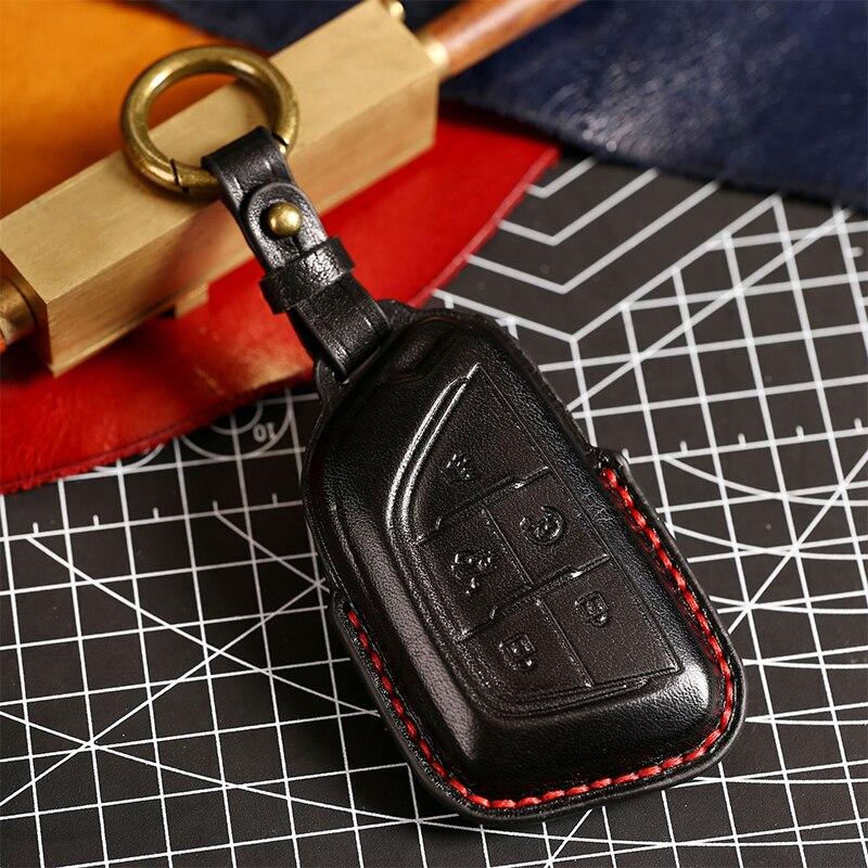 Leather Luxury Car Hallmo Key Case For Cadillac 3d