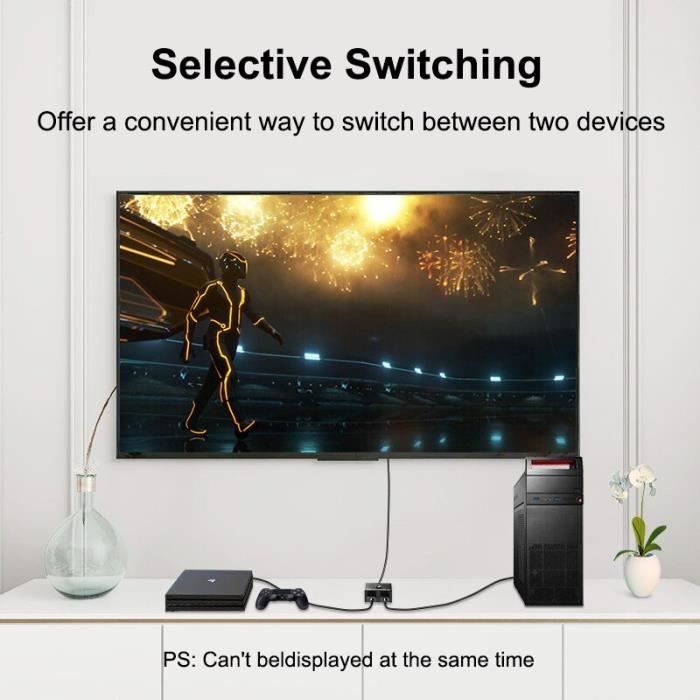 Адаптер-конвертер-разветвитель 4K HDMI-совместимый, для ТВ, PS4, 1 вход на 2 выхода, порт дисплея, монитор, [DFEED12]