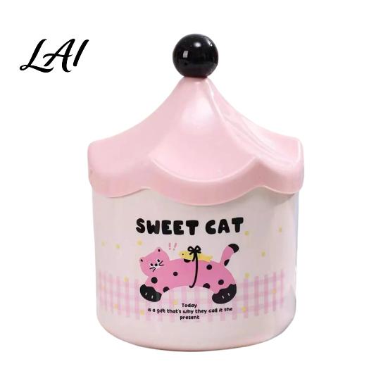 Dorm Room Essentials Desktop Trash Can with Flip-top Lid Macaron Colors Castle Roof Shape Cute Garbage Bin for Desk Decorative Mini Storage