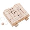 Daiwa Wooden Toy Building Blocks [4cm Base Scale] [Set of 32 Unpainted Building Blocks] with Dolly, 9 Shapes Available, Building Blocks, Blocks, Ages