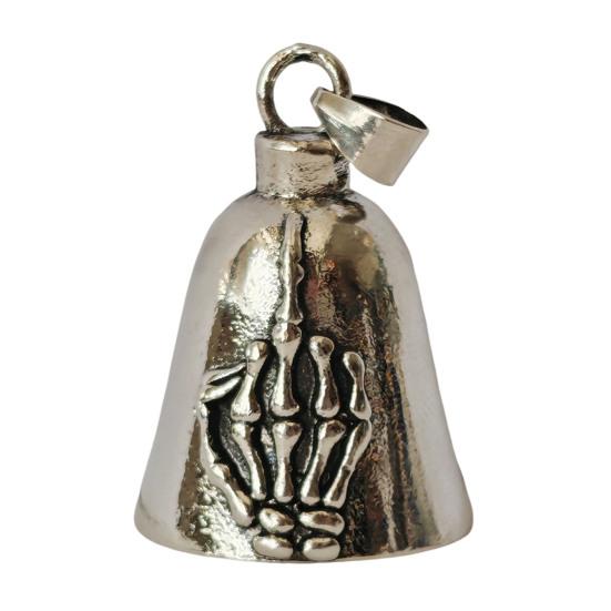 Подвеска в виде скелета руки, ожерелье, подвеска-колокольчик для мотоциклиста, подвеска-шарм с жестом 'отвали', подарок для мужчин и женщин