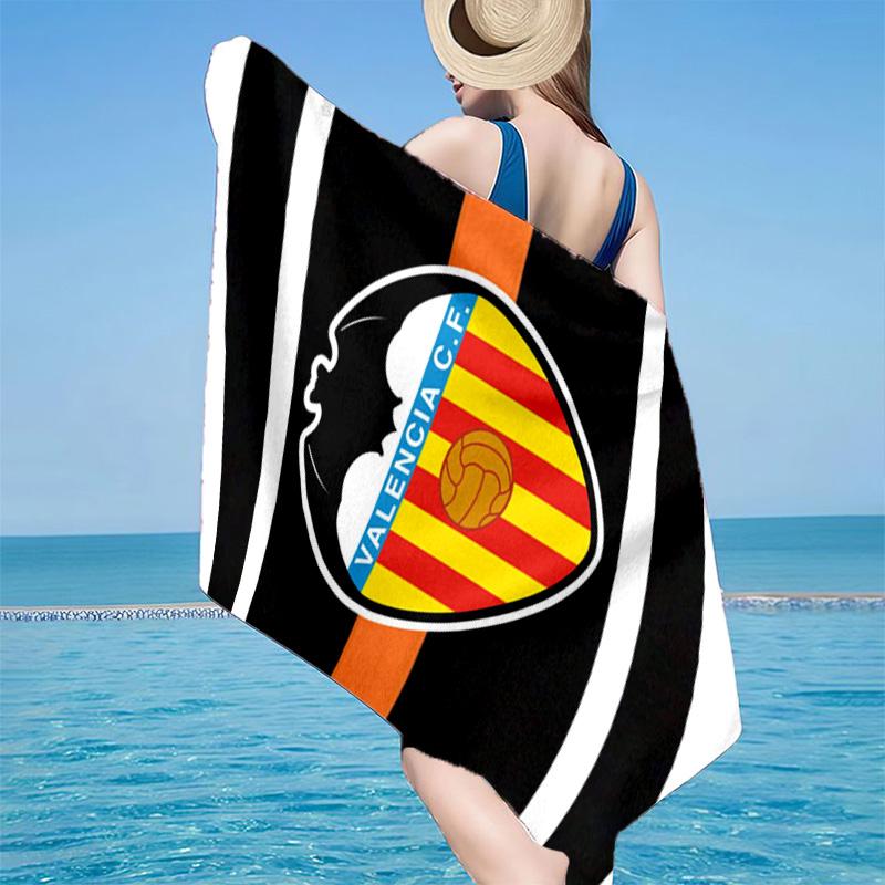 Пляжное полотенце из микрофибры с дизайном герба Valencia CF, легкое и быстросохнущее, для летних путешествий, незаменимое на пляже, у бассейна