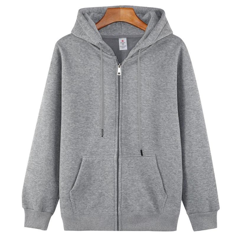 Мужские худи оверсайз однотонные с капюшоном, пальто, толстовки из плотного хлопка, спортивная одежда для женщин, хлопок плюс бархат, кардиган на молнии для тренировок