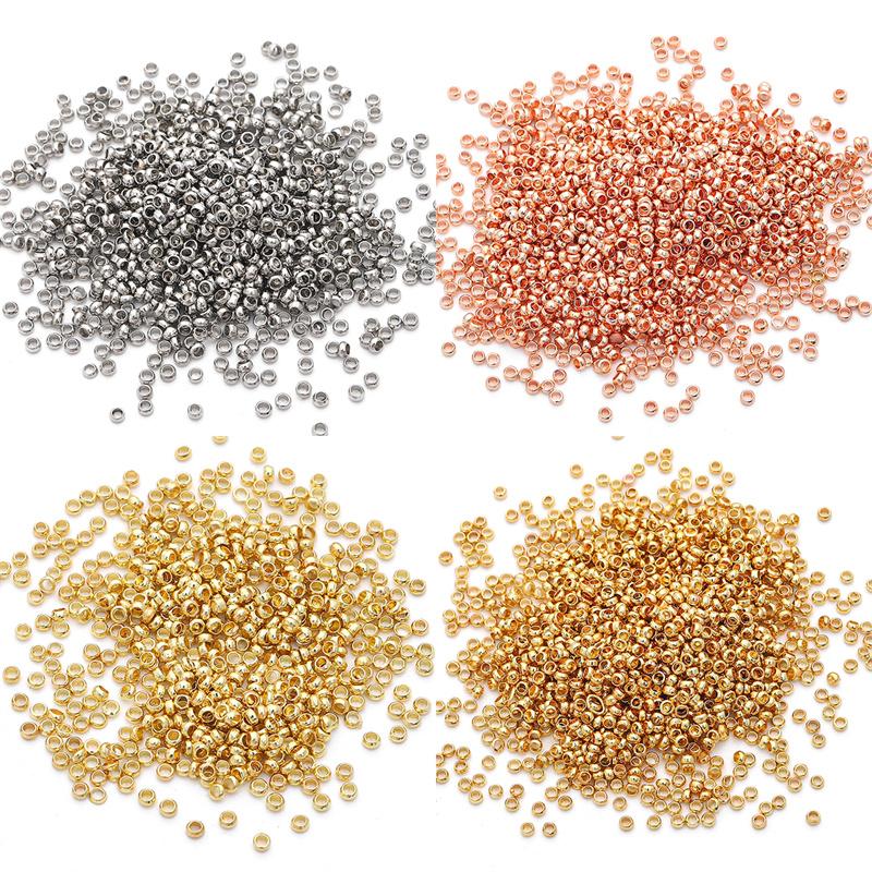 100 шт./пакет медные позиционирующие шариковые бусины для DIY ожерелье, браслет, серьги, изготовление ювелирных изделий, аксессуары для рукоделия