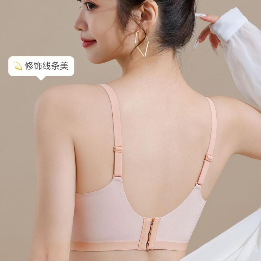 Traceless breathable cup underwear women's summer thin small breasts gather, cool and soft support, anti-sagging women's bra cover